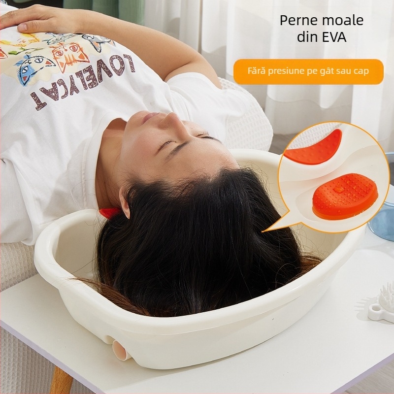 Vas de șampon pentru uz casnic pentru pacienți imobilizați și femei însărcinate; design plat; material PP