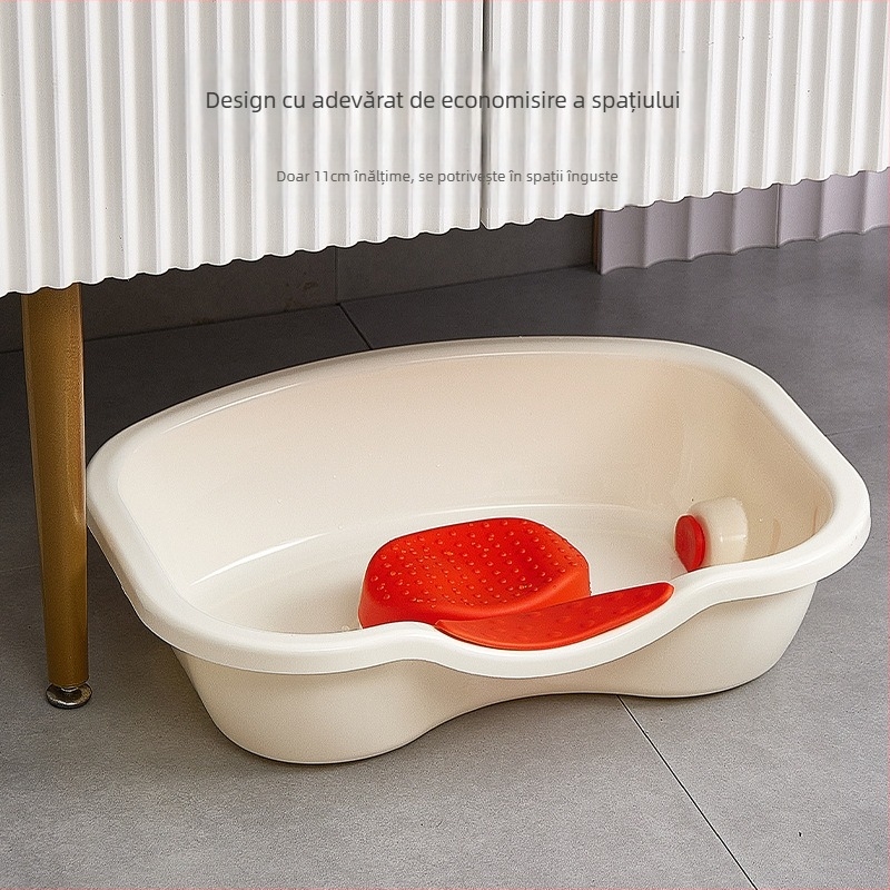 Vas de șampon pentru uz casnic pentru pacienți imobilizați și femei însărcinate; design plat; material PP