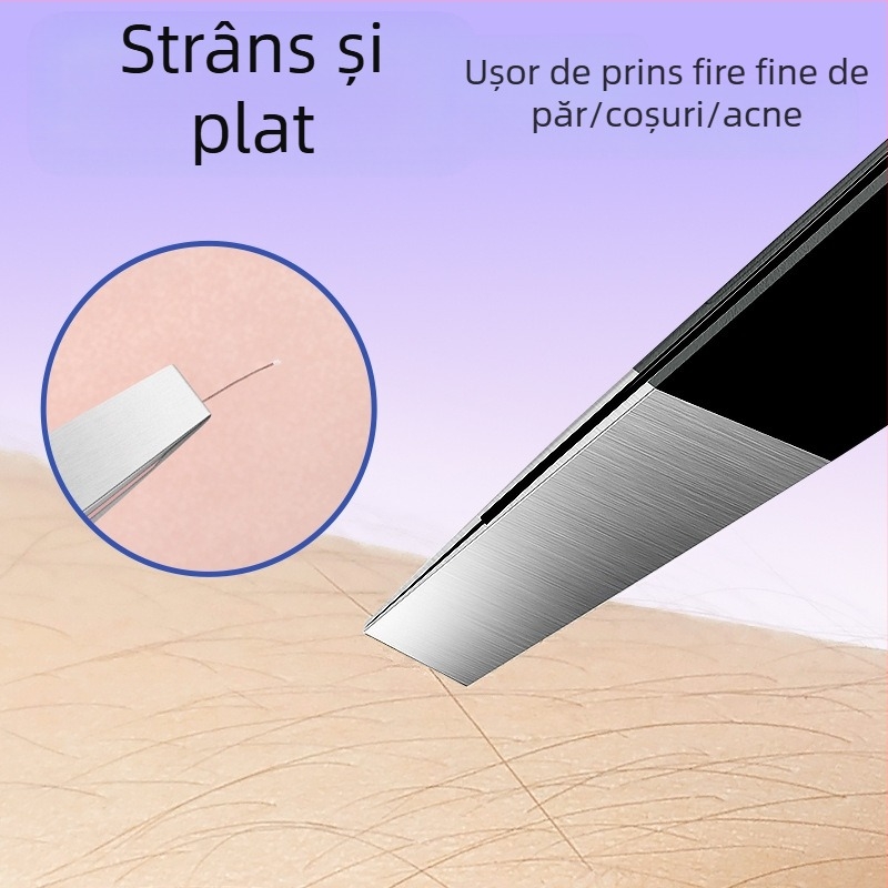 Clește pentru sprâncene din oțel inoxidabil — instrument compact de frumusețe, 13,5 g