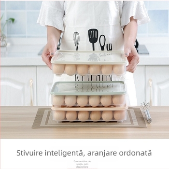 KUCOCO Cutie de depozitare pentru dumplings, design multi-strat, potrivită pentru dumplings și wontons, pentru frigider și congelator, material PP