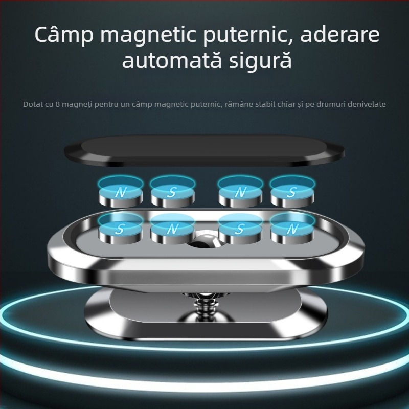Suport pentru telefon auto – aliaj, rotire 360°, fixare pe ventilatia de aer