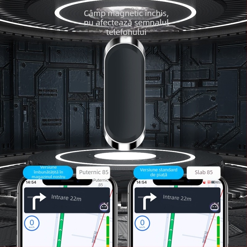 Suport pentru telefon auto – aliaj, rotire 360°, fixare pe ventilatia de aer
