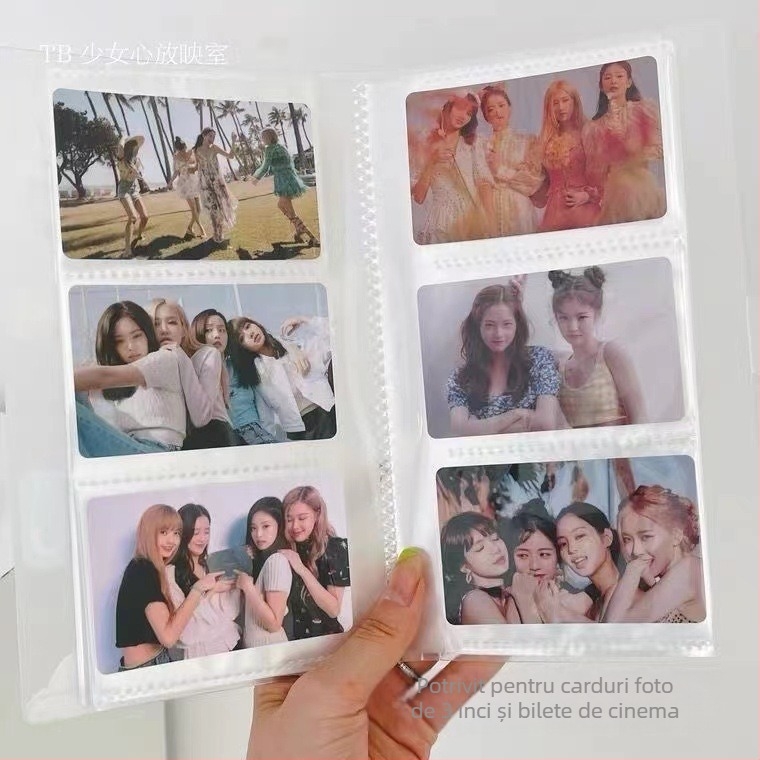 Album Polaroid de 3 inci, cu fermoar, spațiu de depozitare pentru fotografii, bilete și carduri, album idol