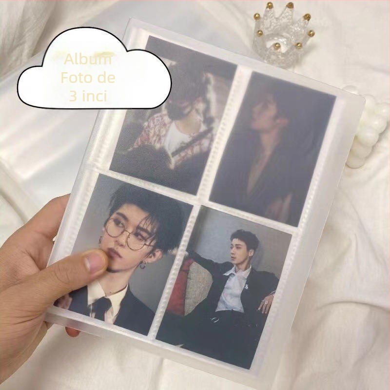 Album Polaroid de 3 inci, cu fermoar, spațiu de depozitare pentru fotografii, bilete și carduri, album idol