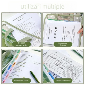 Organizator acordeon pentru dosare, model 1031, plastic gros, 13 compartimente, personalizabil cu logo imprimat