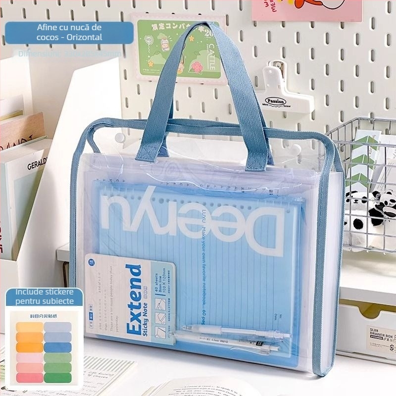 Organizator acordeon pentru dosare, model 1031, plastic gros, 13 compartimente, personalizabil cu logo imprimat