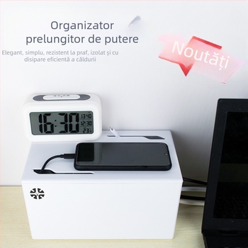 Cutie de stocare cabluri model P1 – plastic de inginerie, 18 L, capac, imprimare logo disponibilă, pentru birou