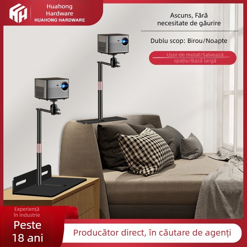 Suport Proiector pentru Desktop, Noptieră și Canapea – Universal, Cu Îmbinare Ascunsă, Din Oțel de Carbon
