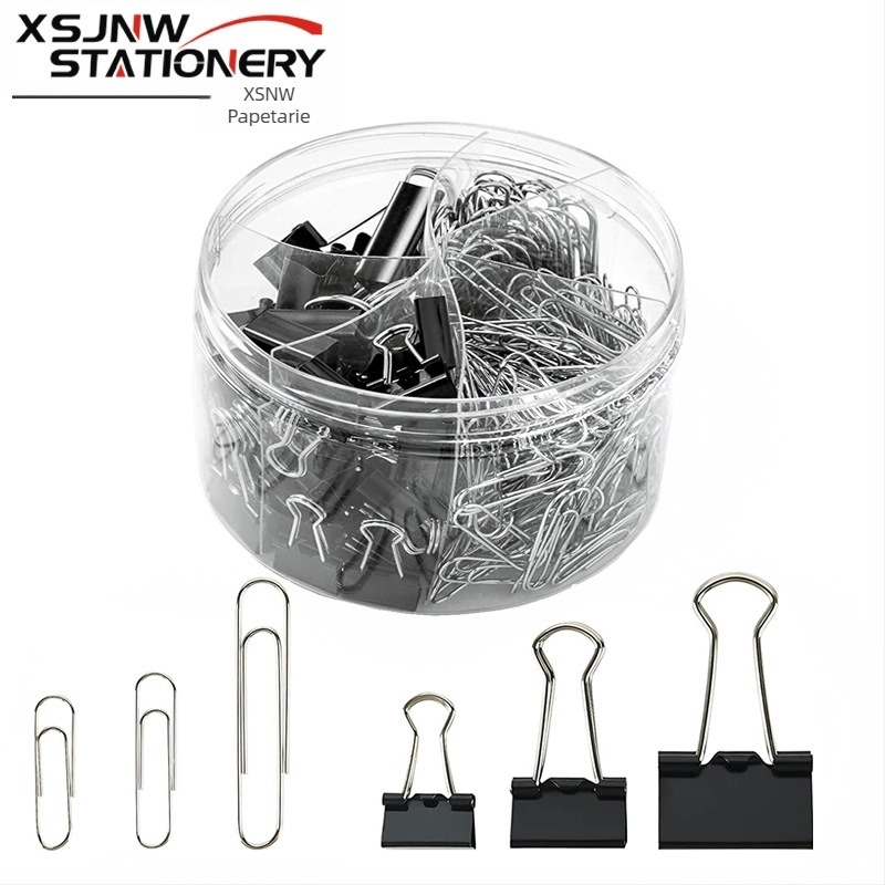 Yokaijia Set metal de clipsuri pentru birou în cutie din plastic, dimensiuni variate