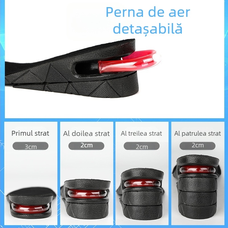 Talpă pentru încălțăminte cu înălțare a înălțimii – PVC, strat multiplu, pernă de aer, talpă întreagă, unisex