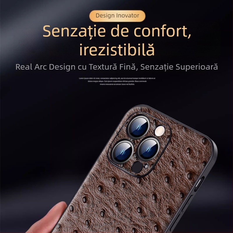 Husa din piele naturală pentru iPhone 15, 15 Pro, 15 Plus și 15 Pro Max, protecție anti-cădere, stil business
