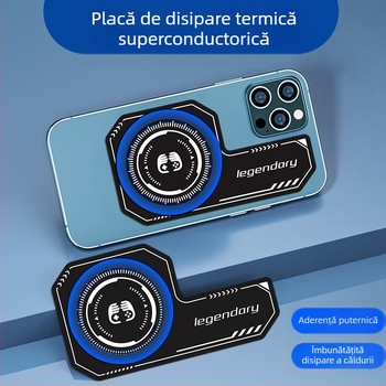 Placă de răcire pentru telefoane mobile cu suprafață de răcire pe bază de semiconductori și amplificator pentru disipare căldură, construcție din folie de aluminiu + gel de silice, 20 g, conexiune wireless