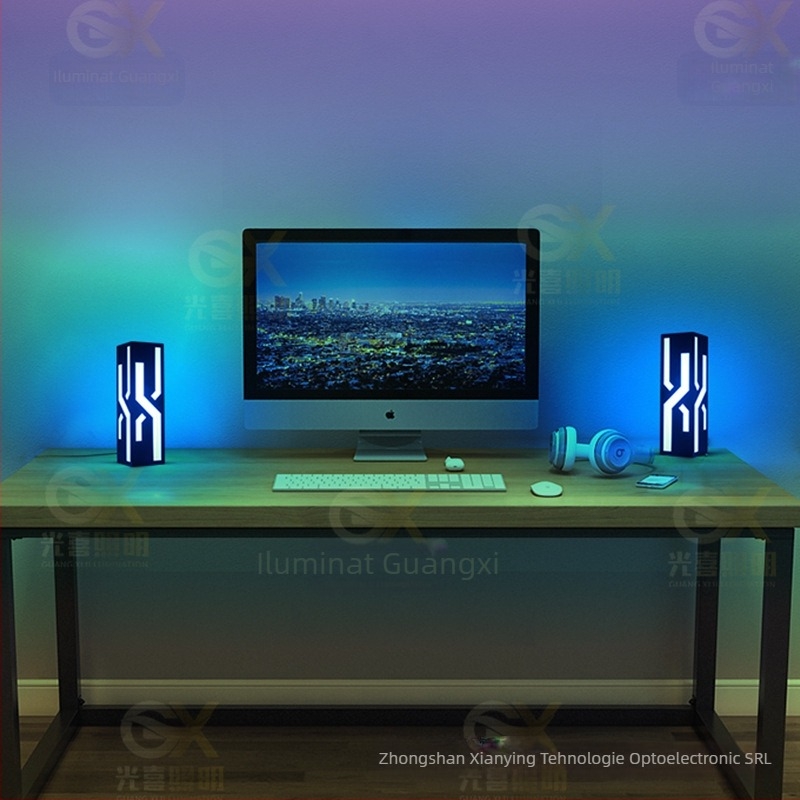 Lampă de atmosferă RGB pentru dormitor și birou, stil cyberpunk, alimentare USB, control prin APP