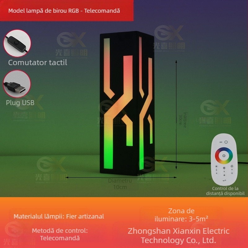 Lampă de atmosferă RGB pentru dormitor și birou, stil cyberpunk, alimentare USB, control prin APP