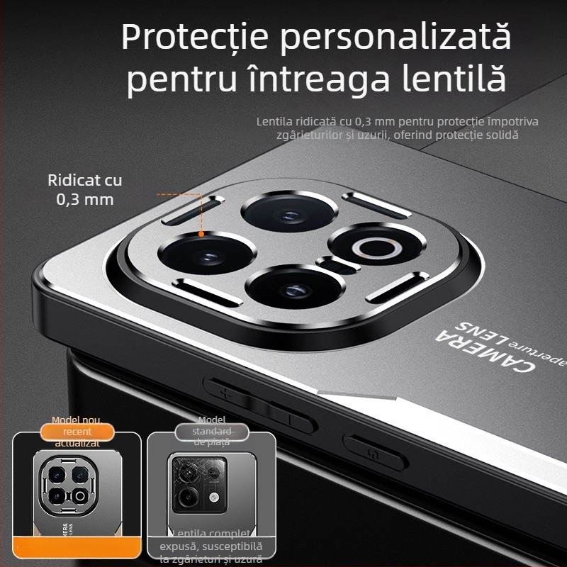 Carcasă de telefon IQOO 13/12/11/9, 2-în-1 metalic, finisaj mat, protecție antiuzură și anti-cadere, compatibil cu Vivo