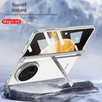 Husă pentru Huawei Honor MagicV3 cu suport ultra-subțire și balama magnetică, acoperire totală, material PC mat, protecție anti-cădere