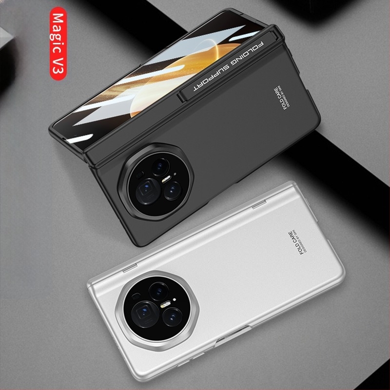 Husă pentru Huawei Honor MagicV3 cu suport ultra-subțire și balama magnetică, acoperire totală, material PC mat, protecție anti-cădere