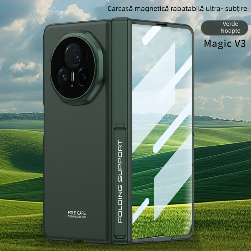 Husă pentru Huawei Honor MagicV3 cu suport ultra-subțire și balama magnetică, acoperire totală, material PC mat, protecție anti-cădere