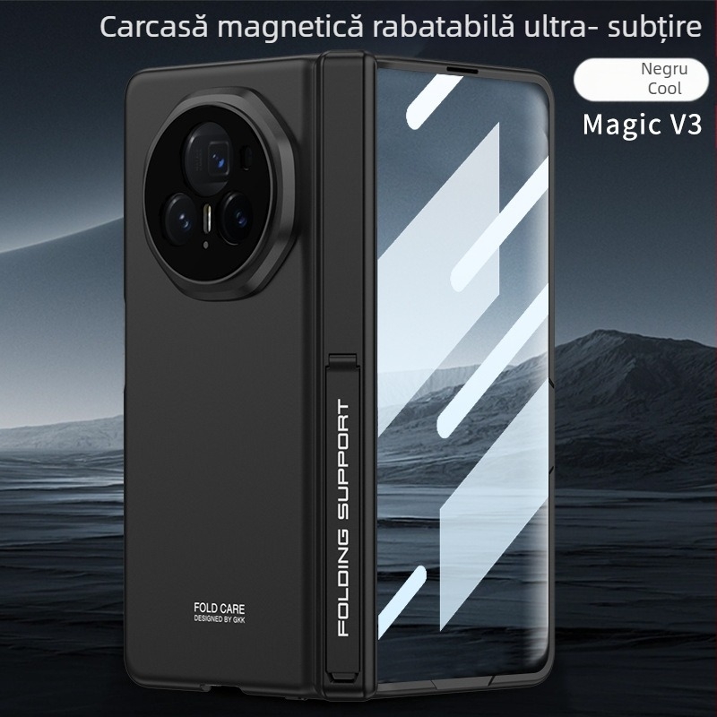 Husă pentru Huawei Honor MagicV3 cu suport ultra-subțire și balama magnetică, acoperire totală, material PC mat, protecție anti-cădere