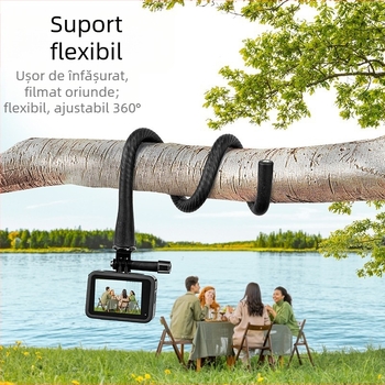 Suport flexibil cu modelare liberă, compatibil GoPro HERO11/12, Insta360 X3/X2 și telefon