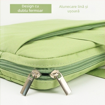 Geantă de fișiere din pânză EN248, pentru școală și birou, cu fermoar, design pătrat, marca HUA JIE