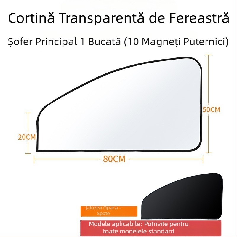 Parasolar pentru parbrizul mașinii – izolație termică, blocare a luminii, patru anotimpuri, tip card-in, material: țesătură titan
