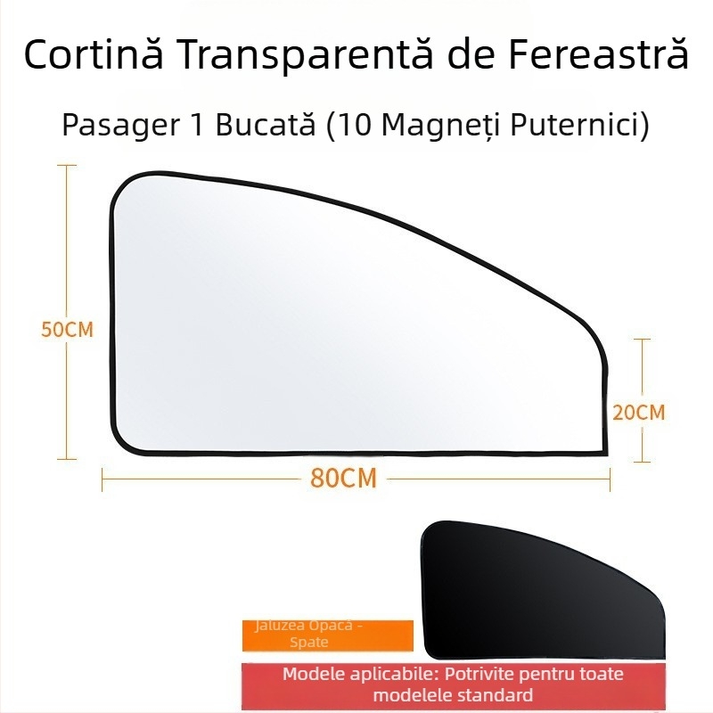 Parasolar pentru parbrizul mașinii – izolație termică, blocare a luminii, patru anotimpuri, tip card-in, material: țesătură titan