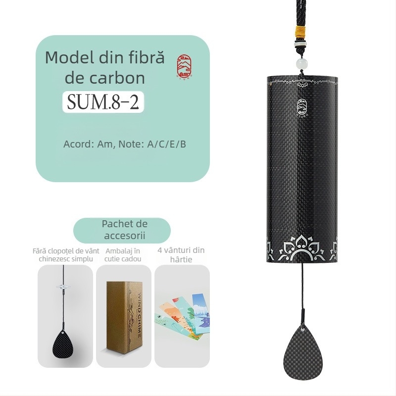 Zvonuri de vânt din metal, 9 note, acord patru anotimpuri, sunete vindecătoare, design japonez retro, decor suspendat exterior, cadou