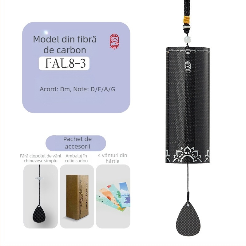 Zvonuri de vânt din metal, 9 note, acord patru anotimpuri, sunete vindecătoare, design japonez retro, decor suspendat exterior, cadou