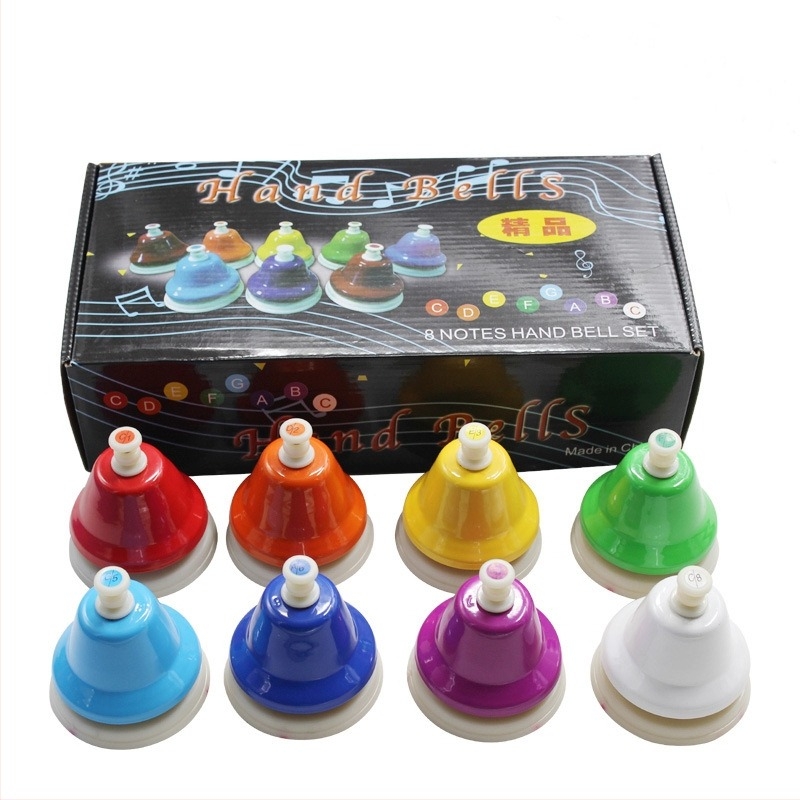 Ceas cu opt tonuri – instrument de percuție Orff pentru grădiniță, set de 8 piese