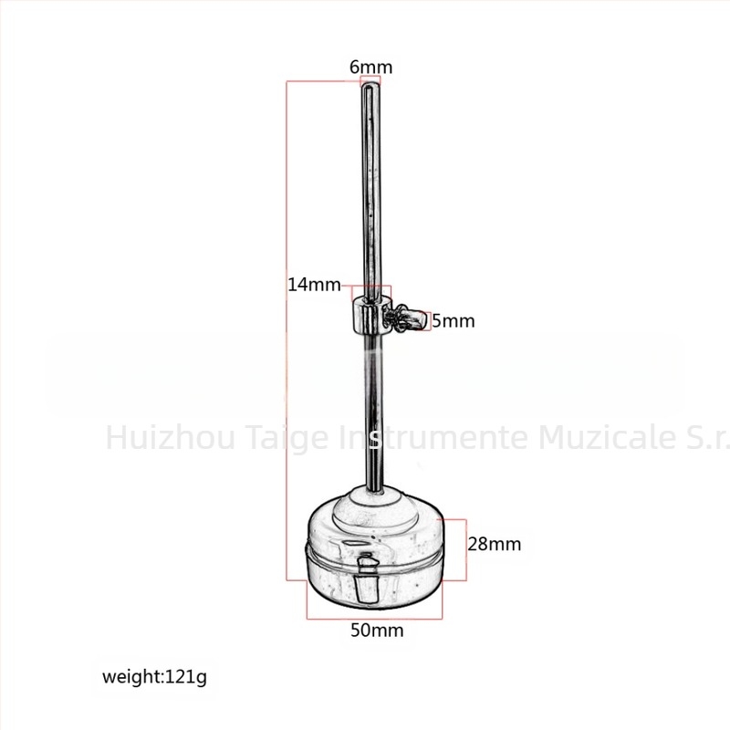 Accesorii pentru instrumente muzicale - Bețișor pentru tobă, Model WC36, Metal + Silicon, Ambalaj PE