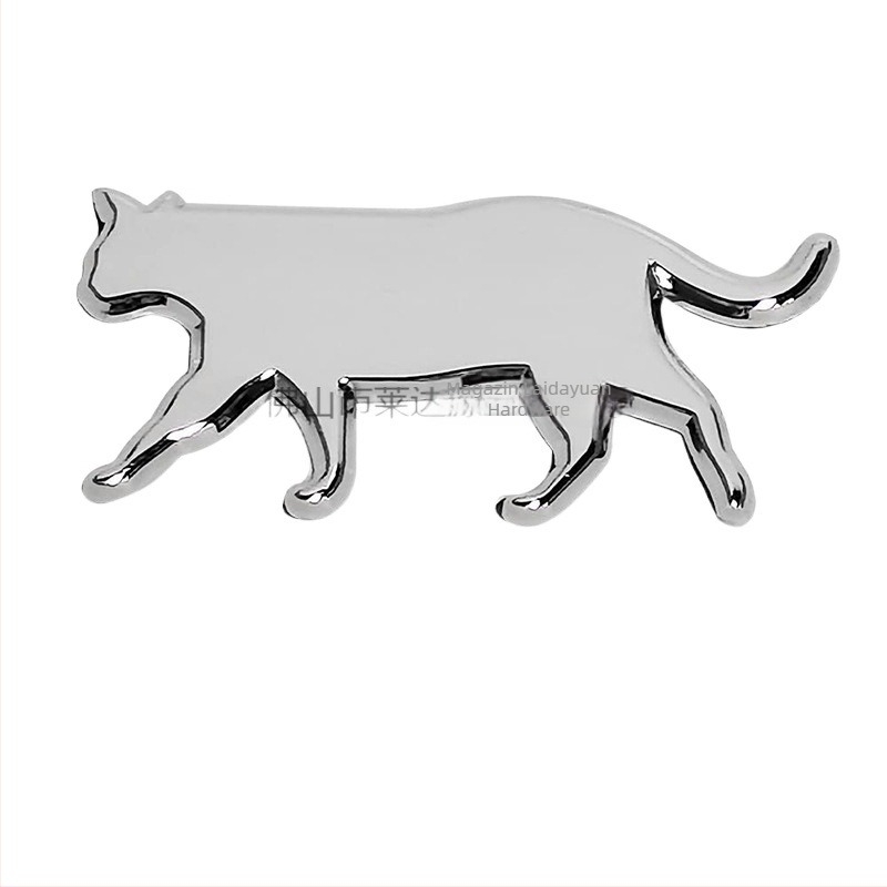 Autocolant auto 3D cu pisică – insignă spate și laterală, montaj cu ventuză, decor triunghiular creativ pentru geam