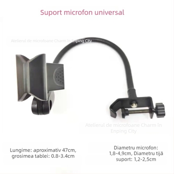 Clip de microfon rotativ la 360° pentru birou — clemă universală pentru microfon pentru conferințe și streaming live