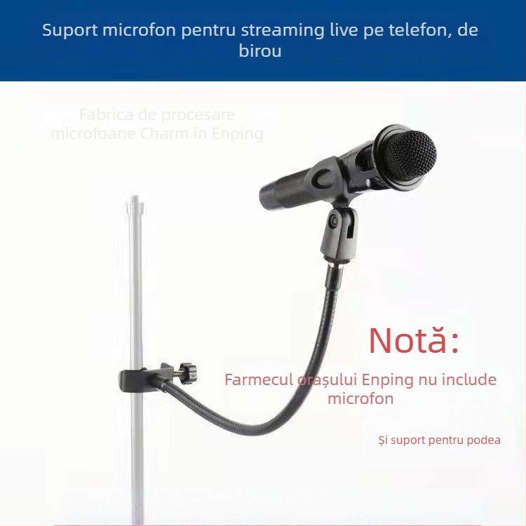 Clip de microfon rotativ la 360° pentru birou — clemă universală pentru microfon pentru conferințe și streaming live