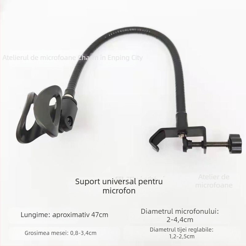 Clip de microfon rotativ la 360° pentru birou — clemă universală pentru microfon pentru conferințe și streaming live