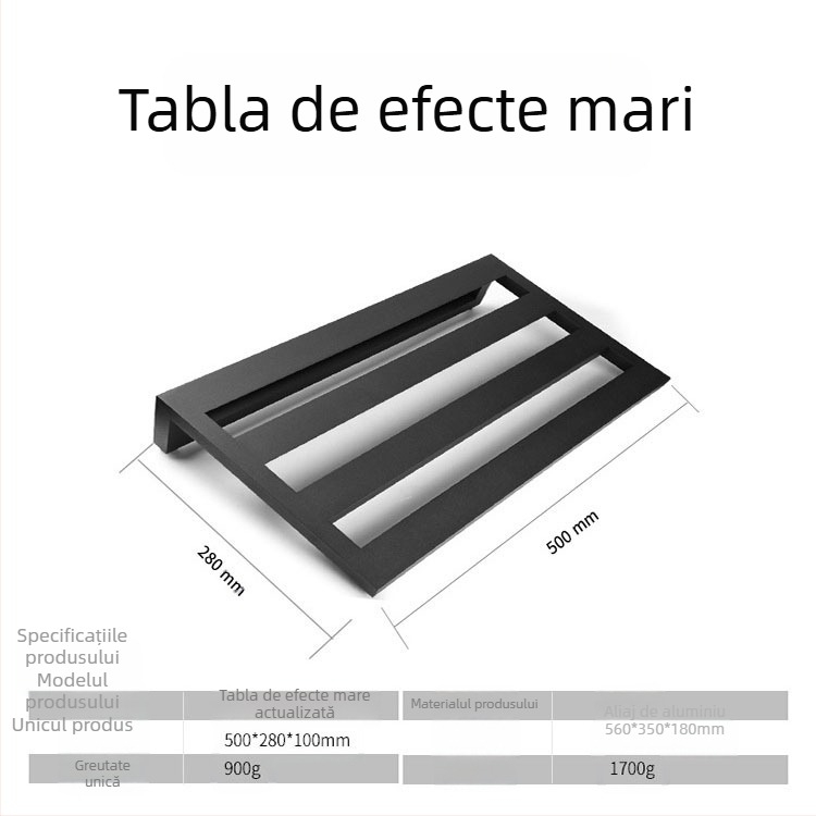 Pedalboard ultraușor pentru chitară electrică, cu suport Velcro și husă de depozitare