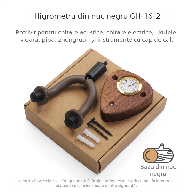 Suport pentru instrumente cu coarde occidentale — GH-15, construcție din beech/iron/rubber, ambalare tavă