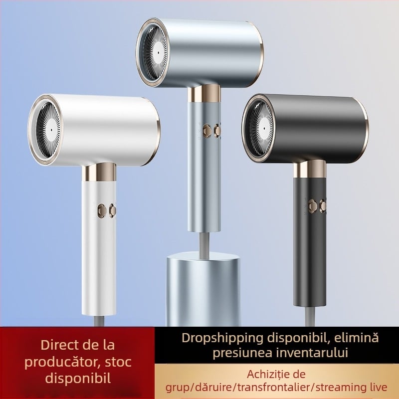 Uscător de păr cu motor fără perii, 2200W, ioni negativi, temperatură constantă, aer rece/cal, 3 trepte de flux de aer, protecție la supraincălzire