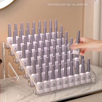 Display din acrilic transparent cu trei etaje sau mai multe, pentru ruj, ojă și îngrijire a pielii