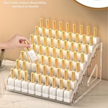Display din acrilic transparent cu trei etaje sau mai multe, pentru ruj, ojă și îngrijire a pielii