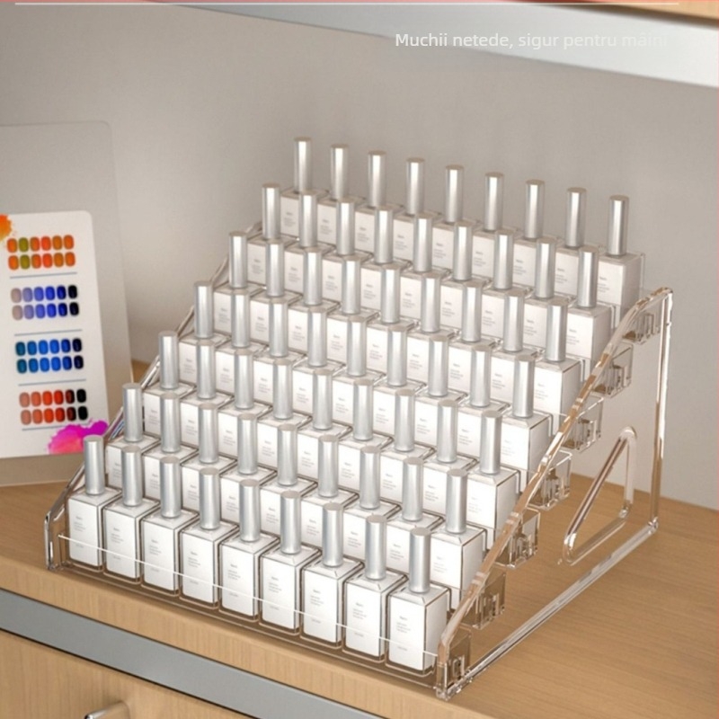 Display din acrilic transparent cu trei etaje sau mai multe, pentru ruj, ojă și îngrijire a pielii