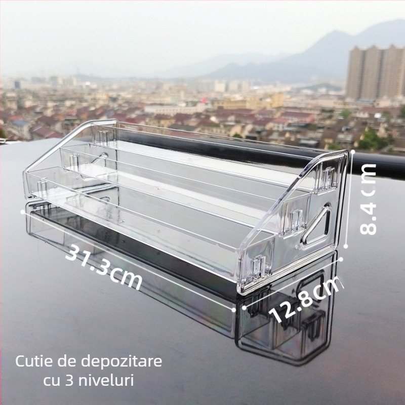 Display din acrilic transparent cu trei etaje sau mai multe, pentru ruj, ojă și îngrijire a pielii
