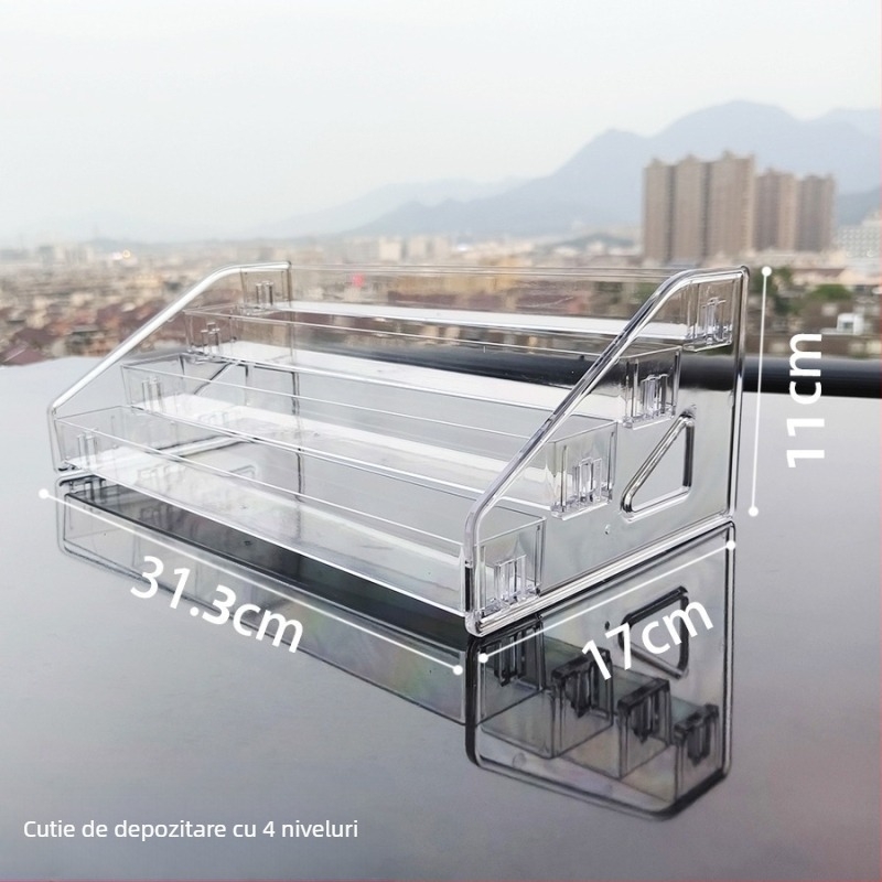 Display din acrilic transparent cu trei etaje sau mai multe, pentru ruj, ojă și îngrijire a pielii