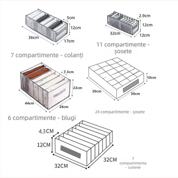 Cub de depozitare din plasă – nylon + plasă, organizator multipurpose pentru lenjerie și accesorii (model Mesh storage)