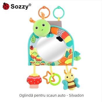 Jucărie plușată atârnată pentru oglinda mașinii, pentru sugari (0–3 ani) – cadou liniștitor