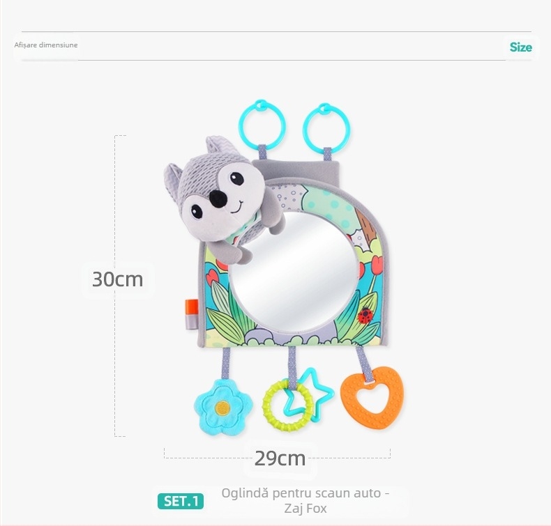 Jucărie plușată atârnată pentru oglinda mașinii, pentru sugari (0–3 ani) – cadou liniștitor