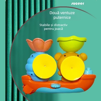 Jucărie de baie cu cărucior de apă în formă de urs, pentru jocuri în apă, ABS, 4–6 ani, Chenghai, China