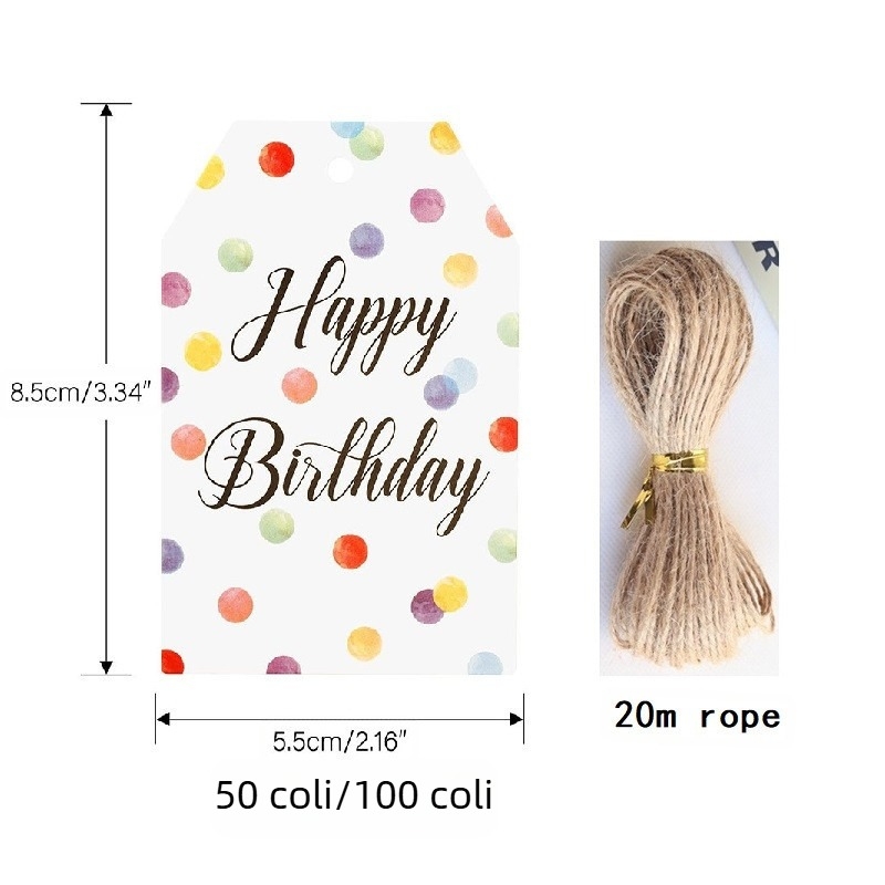 Etichete cadou DIY și carduri de felicitare cu sfoară din cânepă de 20 m, hârtie, pachete cu 50 sau 100 foi, pentru zile de naștere și nunți