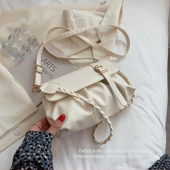 Sheng bangrong geantă PU în stil stradal, cu compartiment interior cu fermoar, construcție rigidă, pentru utilizare zilnică