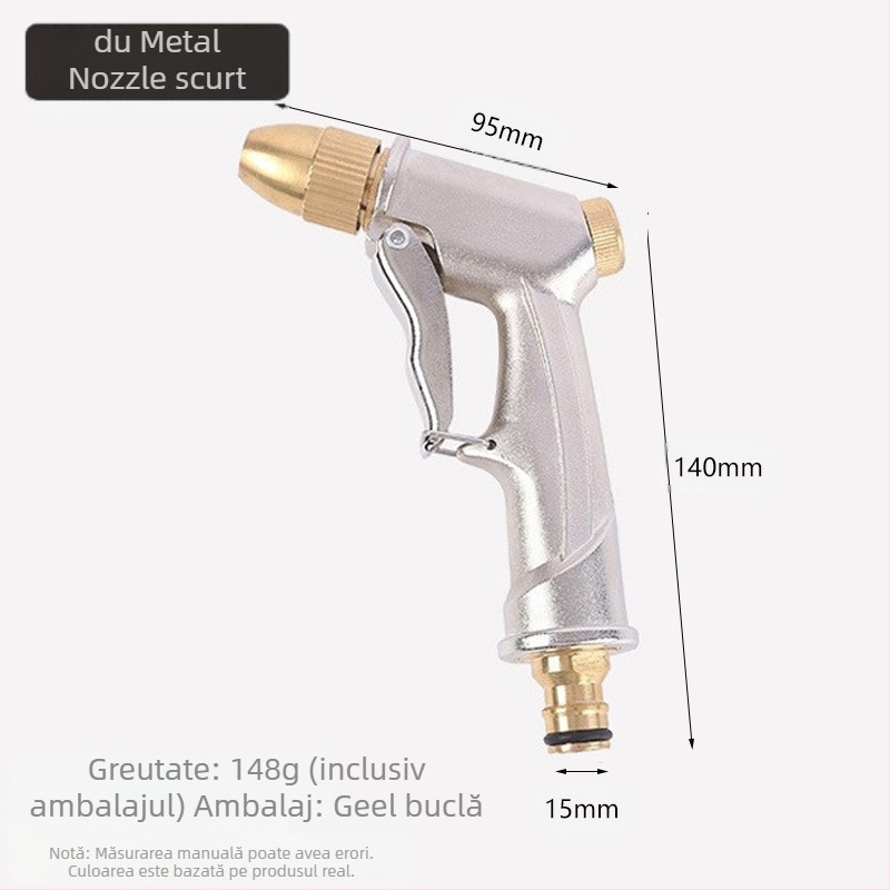 Pistol de apă pentru grădină cu presiune înaltă, motor brushless, duză din aliaj electroplacat, udare oscilatoare, pentru spălarea mașinilor